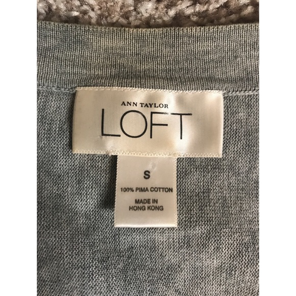 LOFT SMALL GREY V-NECK CARDIGAN TOP - Picture 4 of 5